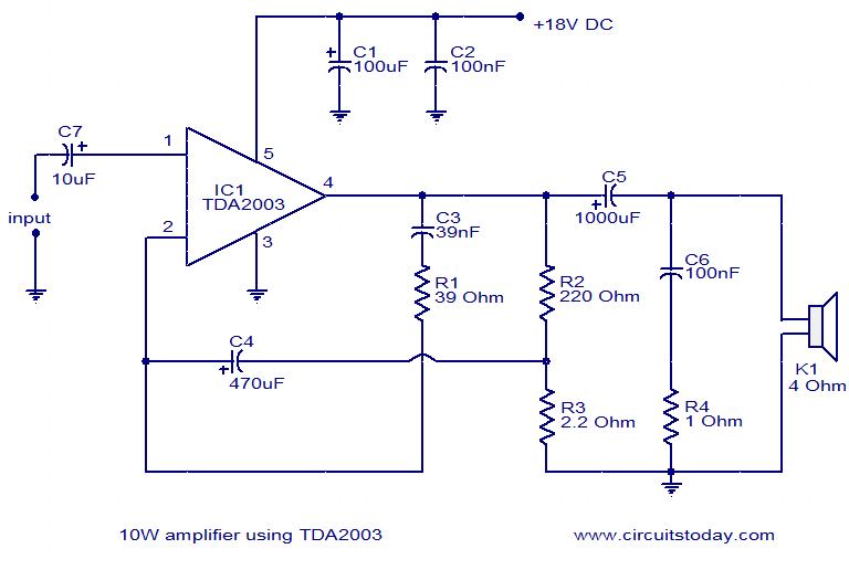 Tda2003 Amplifier Circuit Diagram 1