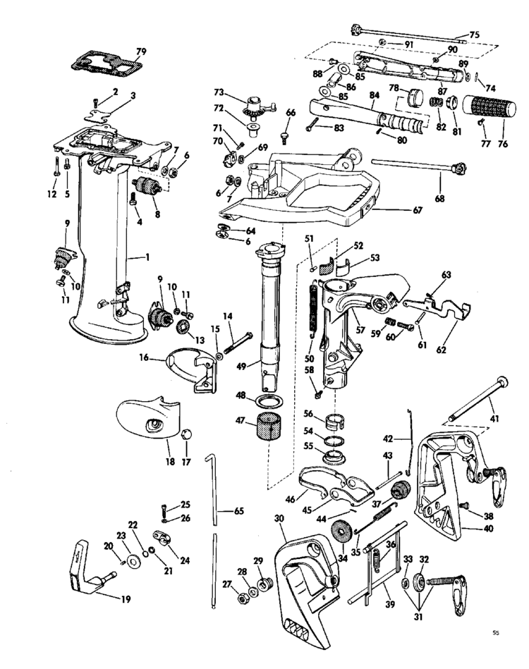 Outboard Motor Lower Unit Diagram 1