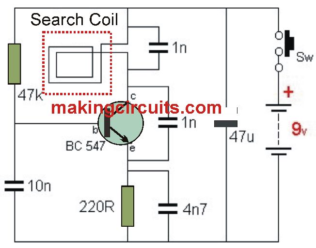 Deep Search Metal Detector Circuit Diagram 1