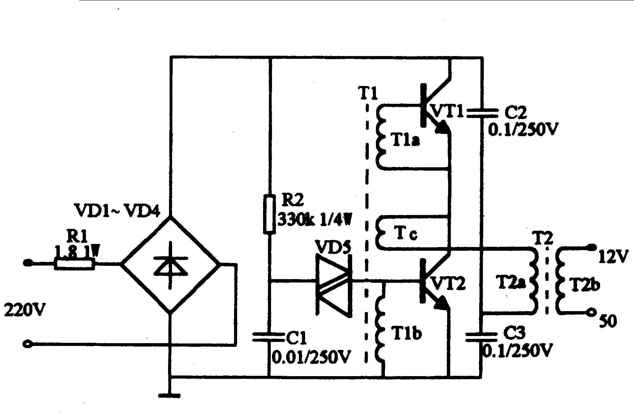 Transformer Power Supply Circuit Diagram 1