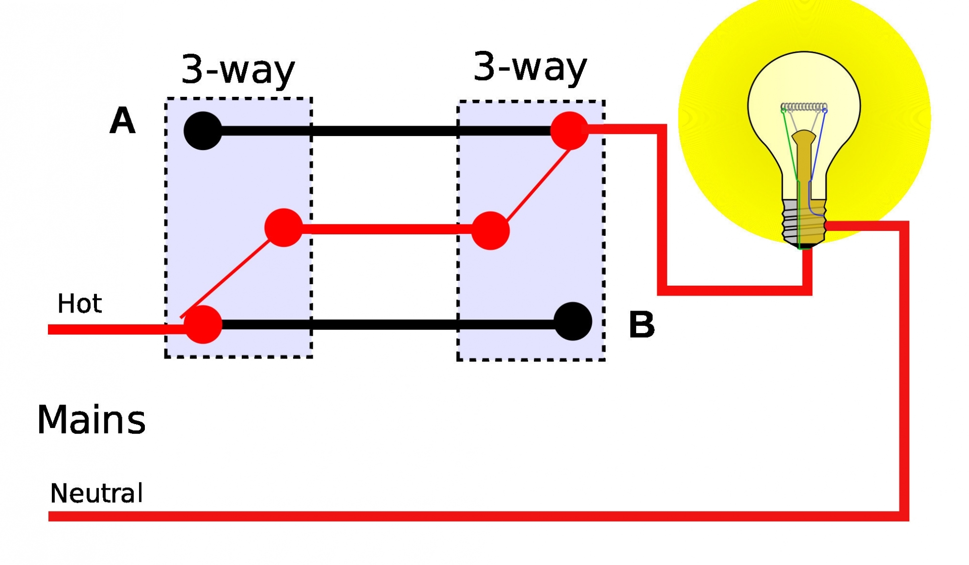 Three Way Light Switch Diagram 1