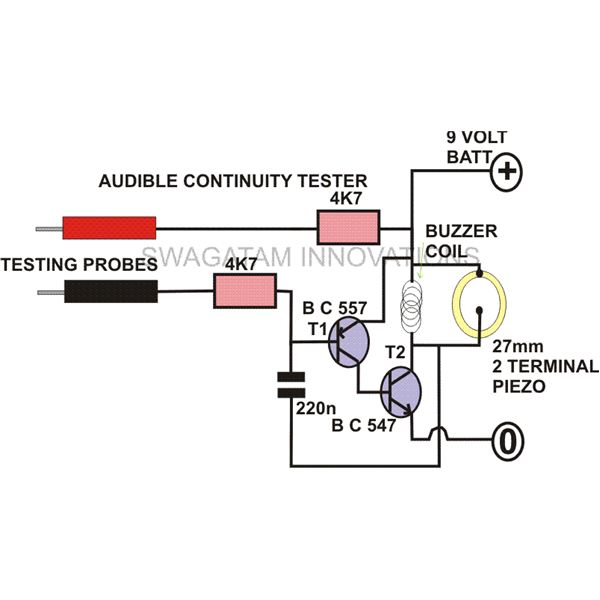 Schematic Diagram Of Continuity Lamp Tester With Label 1