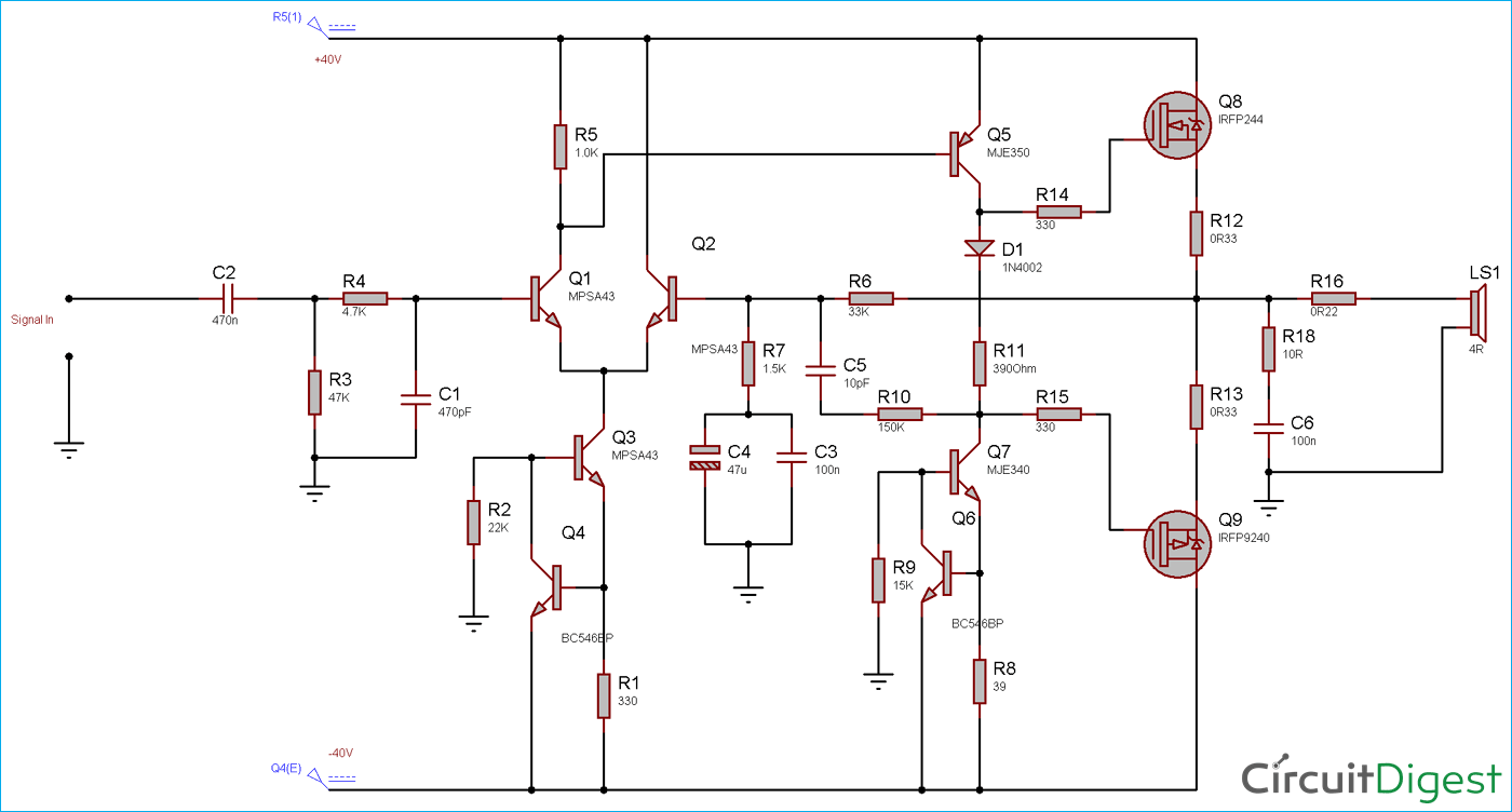 Mosfet Audio Amplifier Circuit Diagram 37