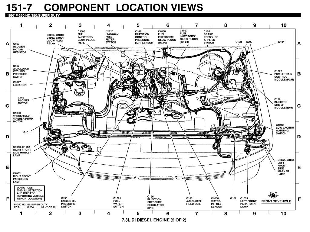 6.7 Powerstroke Engine Bay Diagram 1