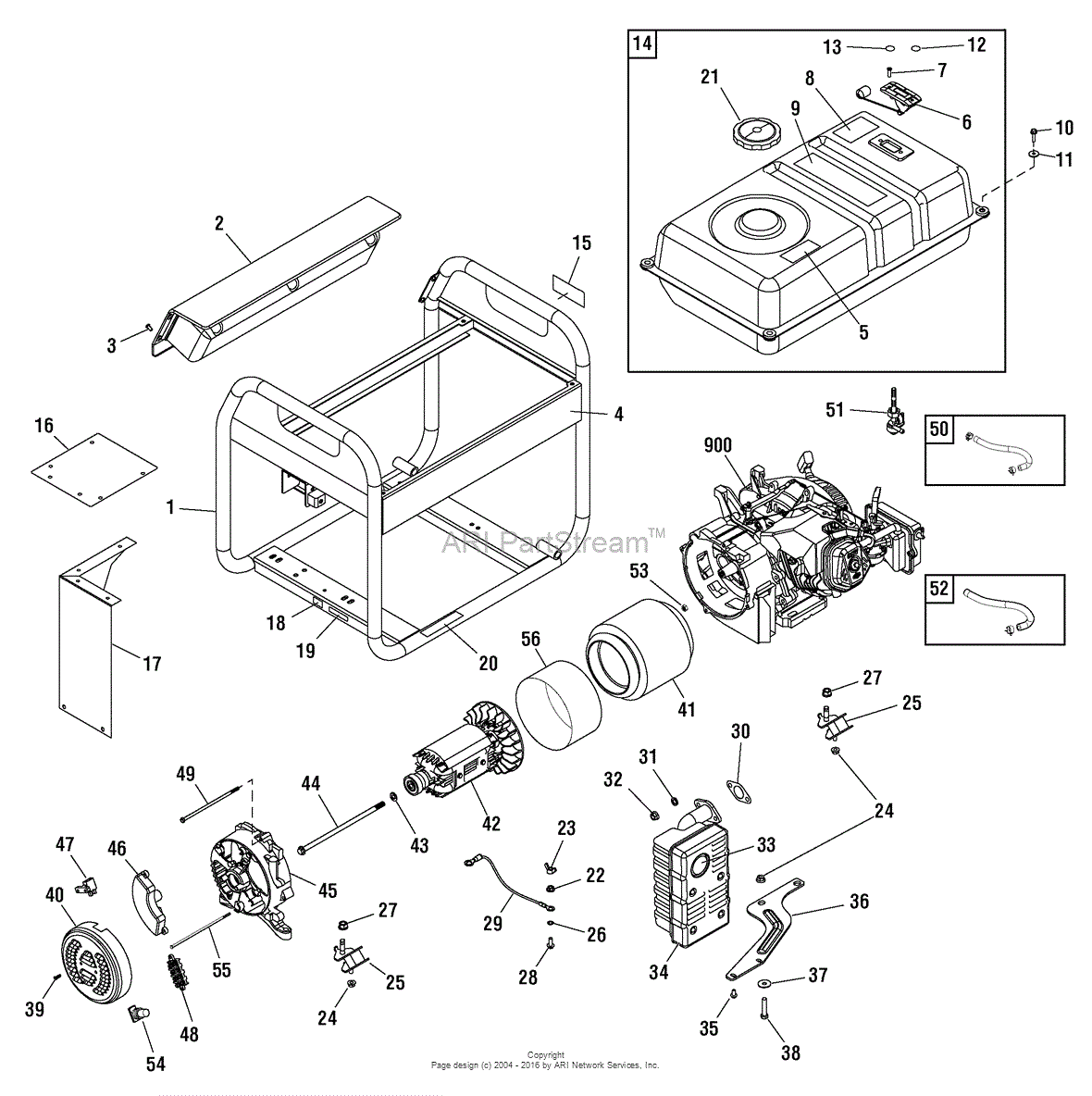 Briggs And Stratton 300E Series Parts Diagram 1