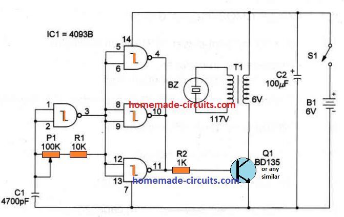 Ultrasonic Generator Circuit Diagram 1