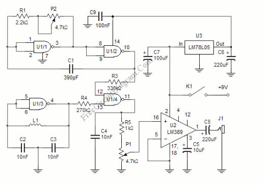 Metal Detector Circuit Diagram 1