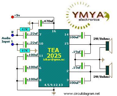 Tda2025 Amplifier Circuit Diagram 1