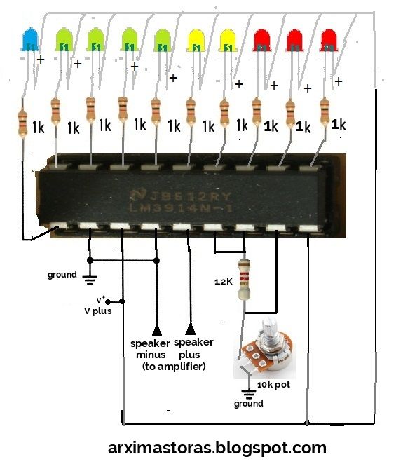 Led Vu Meter Circuit Diagram With Pcb Layout 1