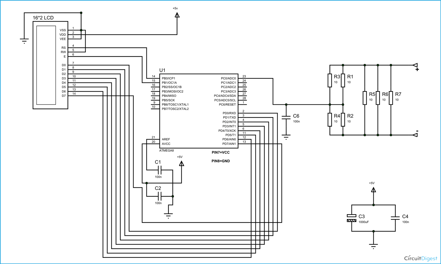 Digital Ammeter Circuit Diagram 1