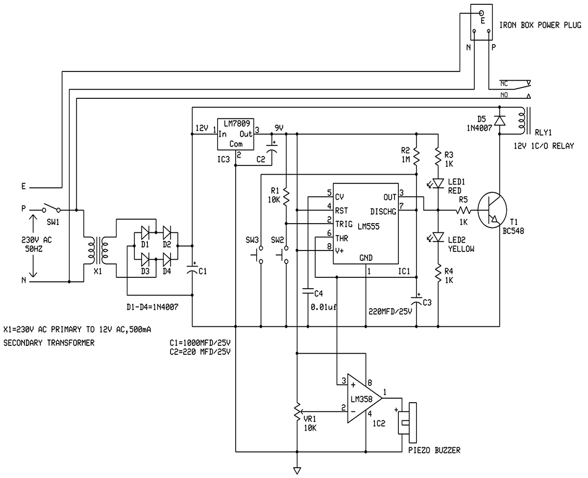 Iron Box Circuit Diagram 1