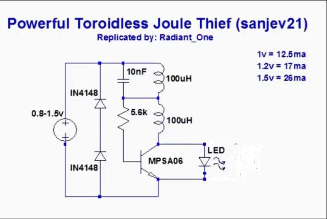 Joule Thief Circuit Diagram 1