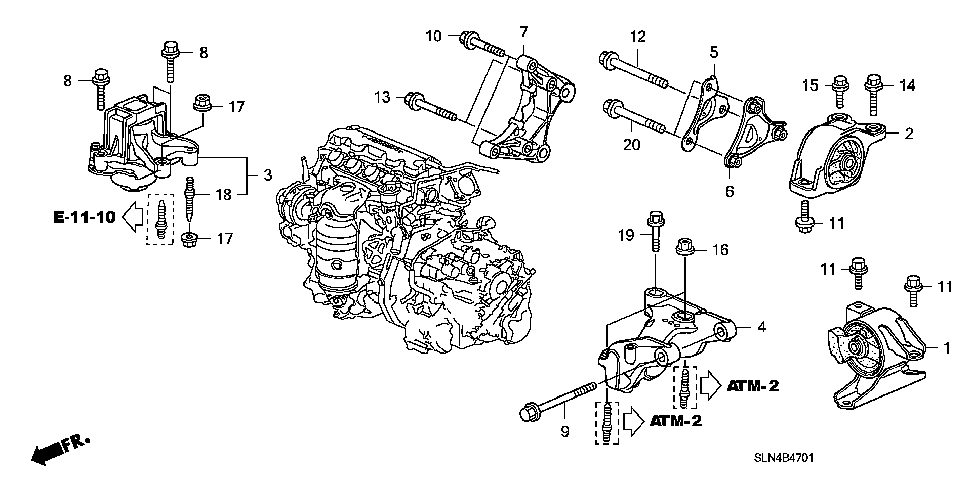 2008 Honda Civic Engine Mount Diagram 1