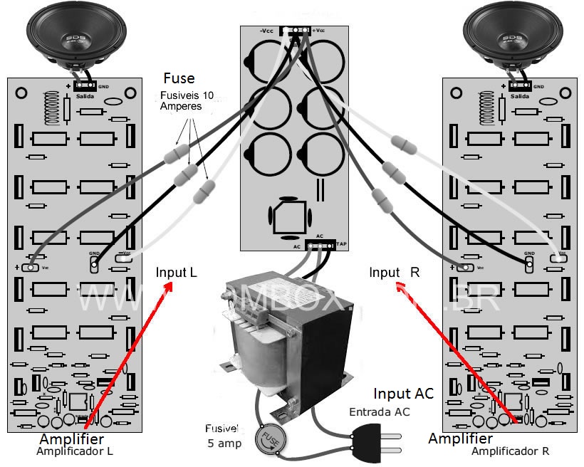 500W Amplifier Circuit Diagram 1