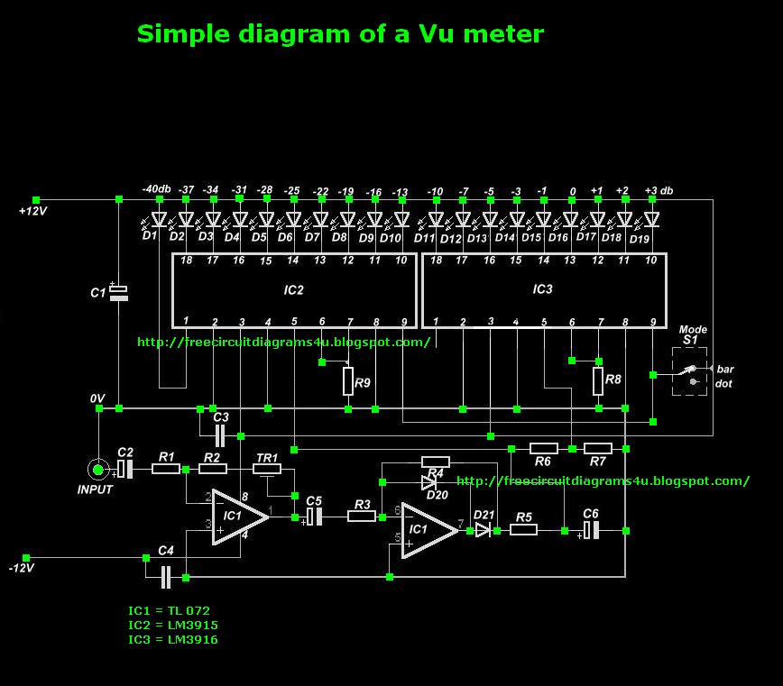 Vu Meter Circuit Diagram 1