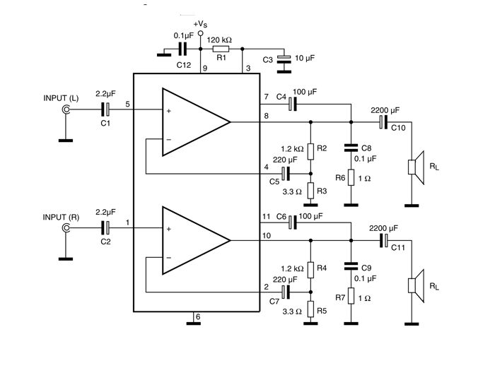 Tda2822M Amplifier Circuit Diagram 1