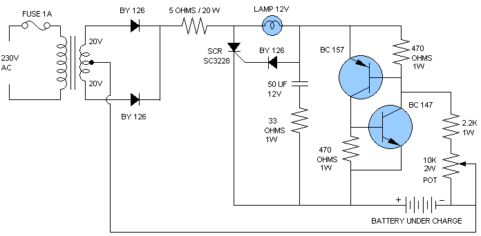 Automatic Battery Charger Circuit Diagram 1