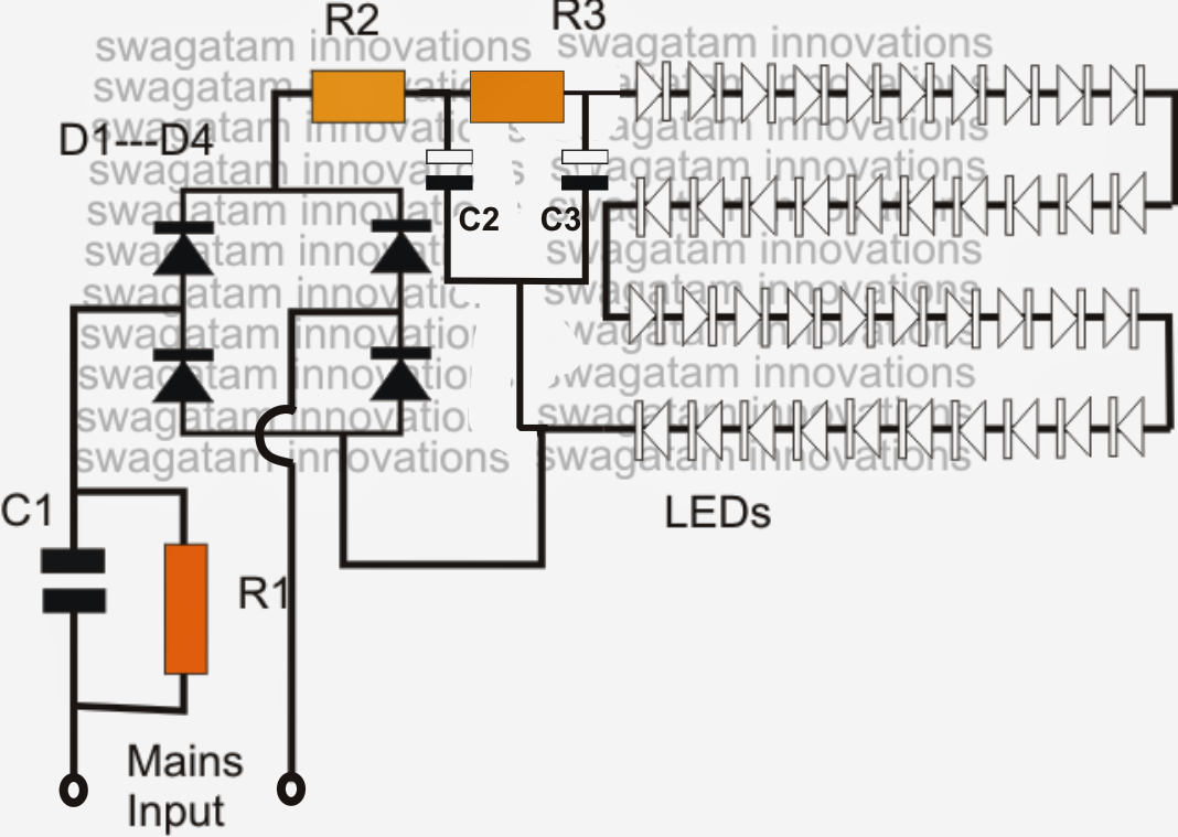 Led Bulb Circuit Diagram 230V 1