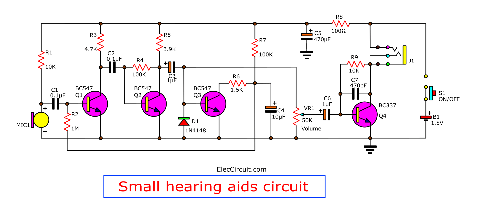 Hearing Aid Circuit Diagram 1
