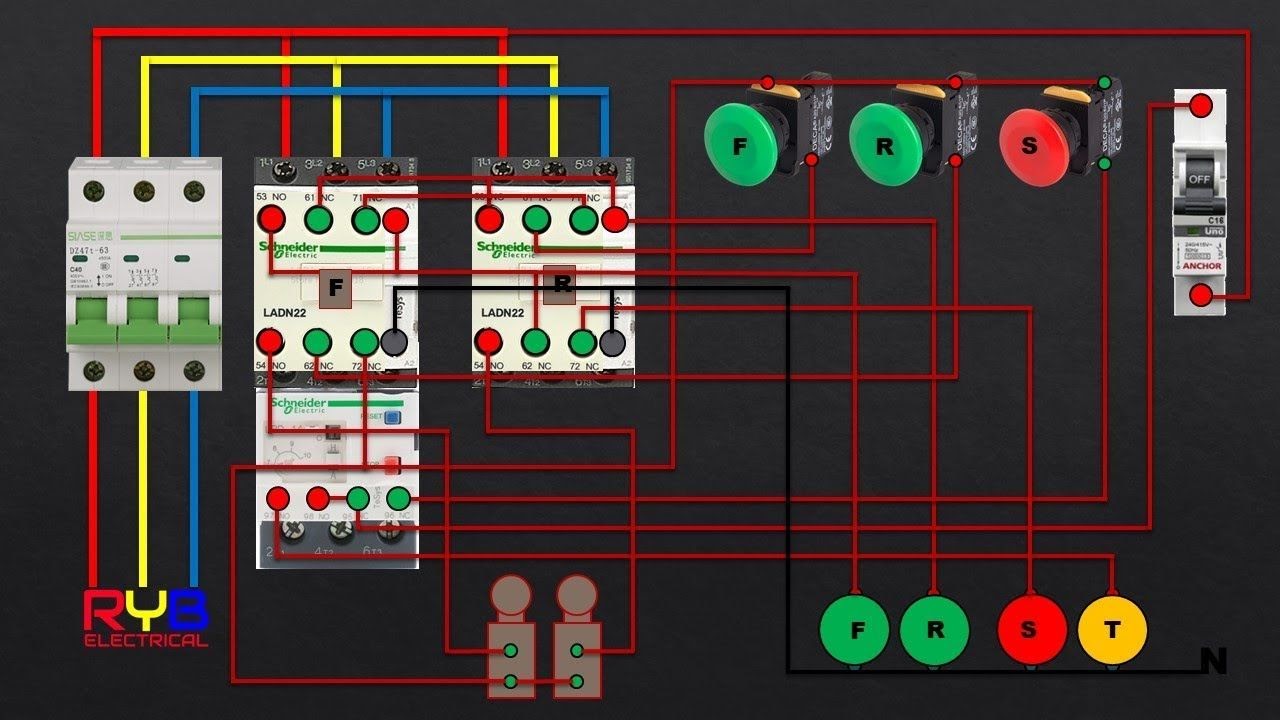3 Phase Forward Reverse Motor Control Circuit Diagram 1