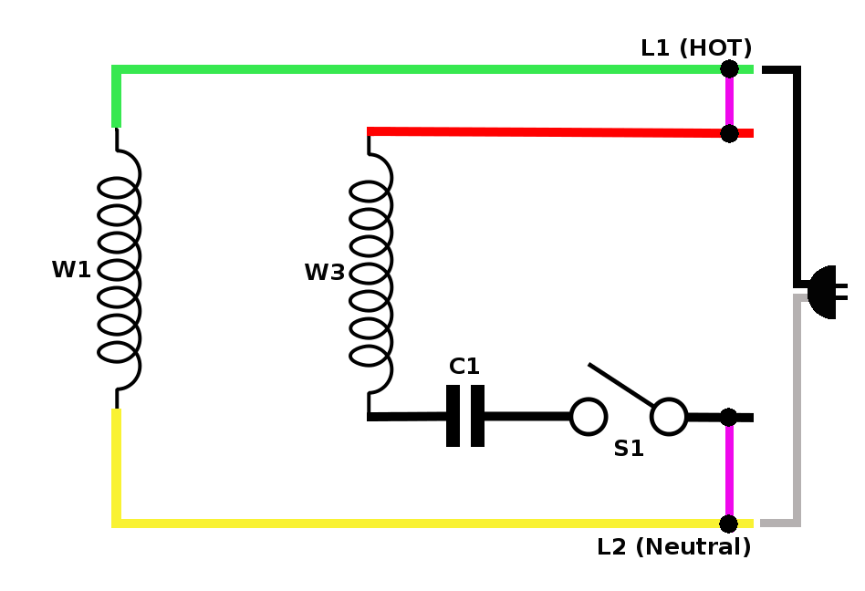 Single Phase Motor Circuit Diagram 1