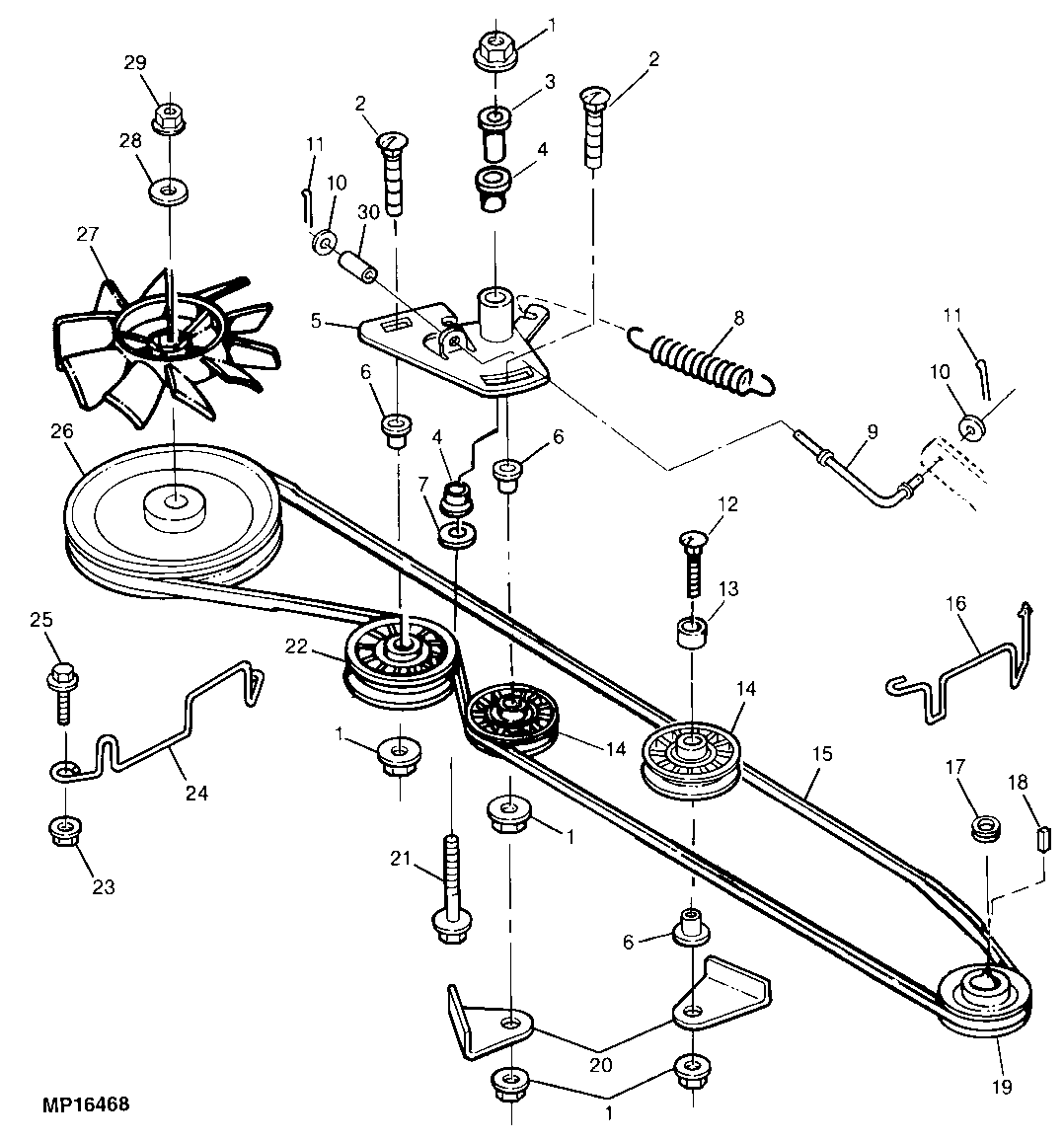 Craftsman Riding Mower Drive Belt Diagram 1