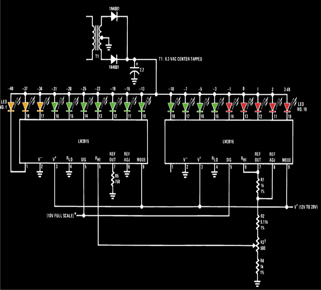Stereo Vu Meter Circuit Diagram 1