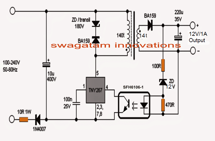 12V Smps Circuit Diagram 1