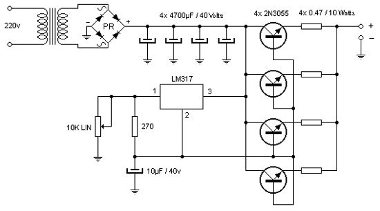 12V 10 Amp Power Supply Circuit Diagram 1