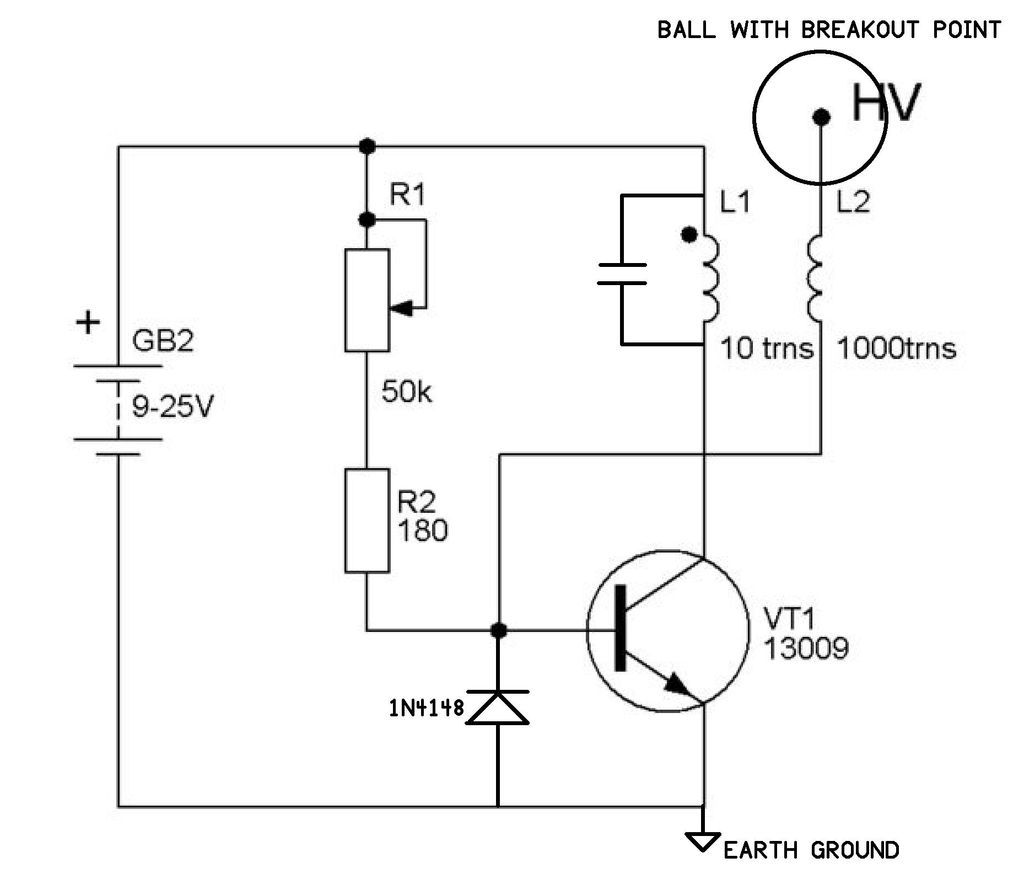 Tesla Coil Circuit Diagram 1