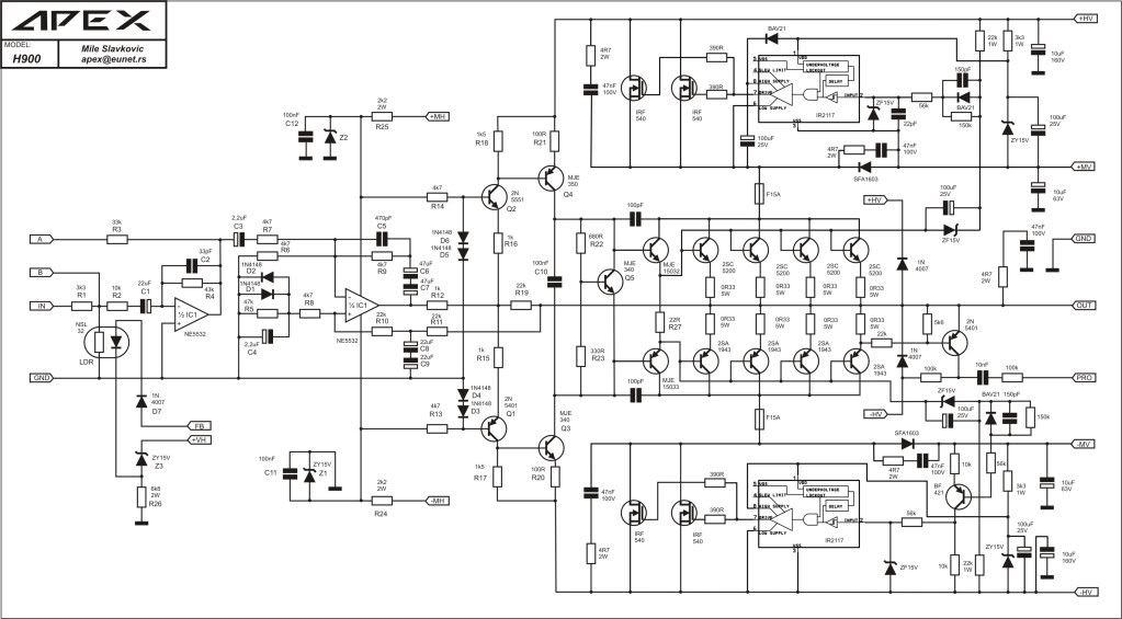Class H Amplifier Circuit Diagram 1