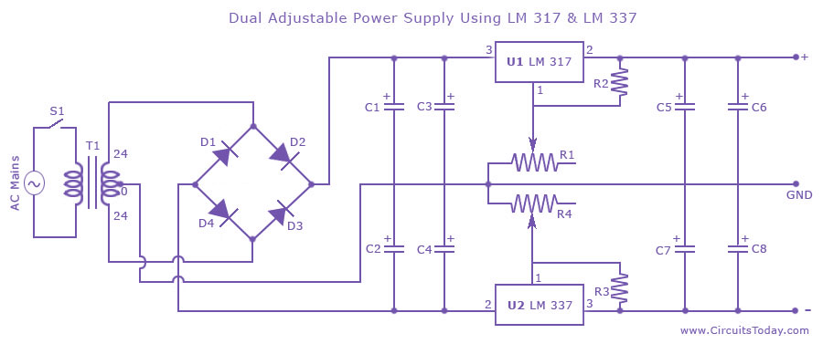Variable Power Supply Circuit Diagram 1