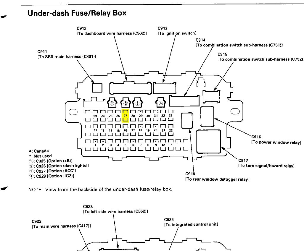 2001 Honda Civic Fuse Box Diagram 28