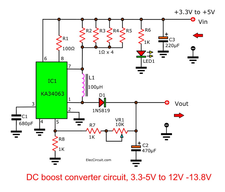 Dc To Dc Boost Converter Circuit Diagram 1