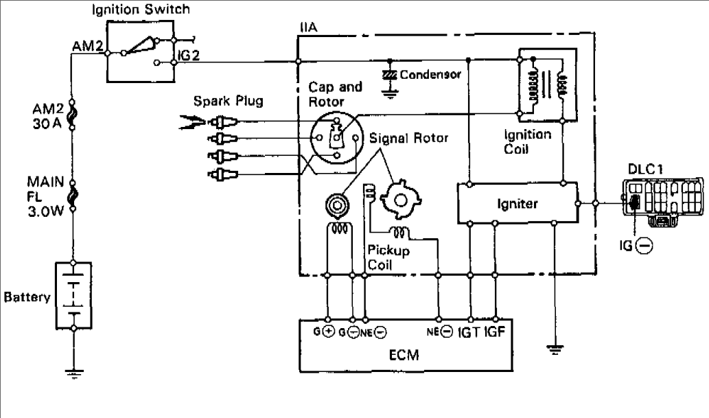Toyota 2E Distributor Wiring Diagram 1