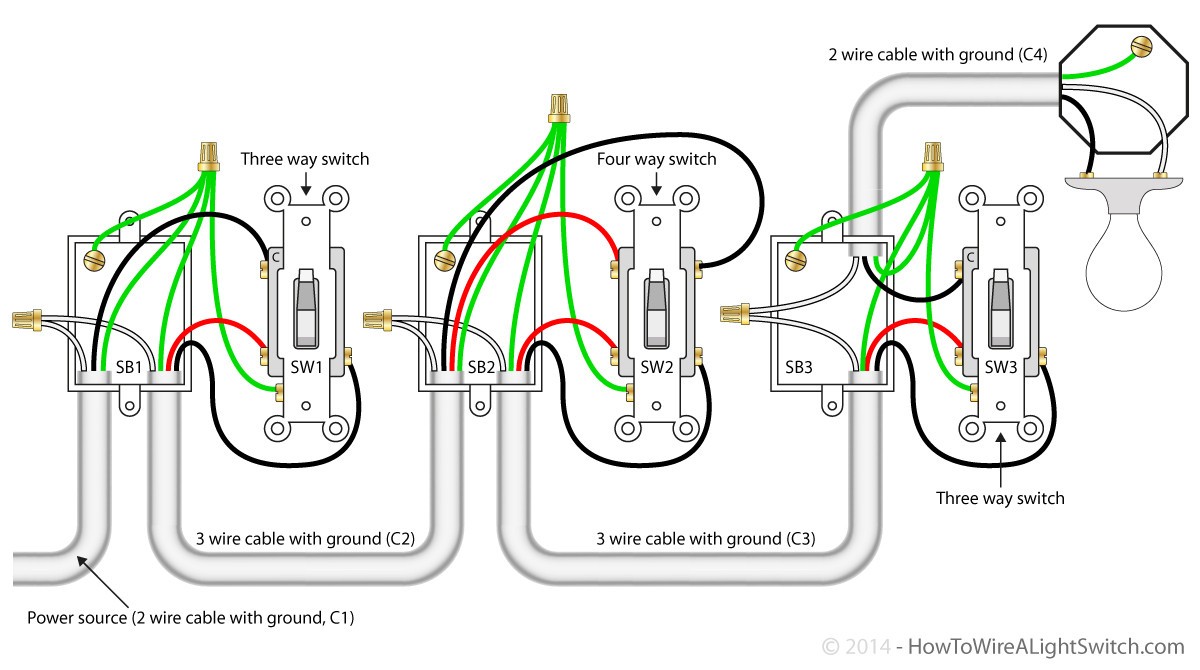 4 Way Switch Wiring Diagram Multiple Lights 1