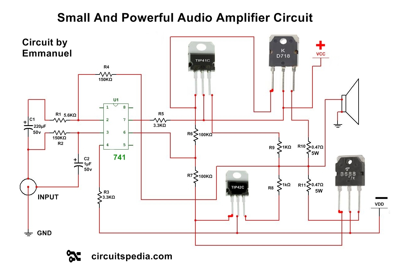 Audio Amplifier Circuit Diagram With Layout Pdf 1