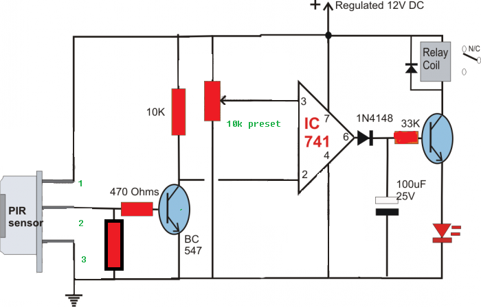 Motion Sensor Circuit Diagram 1